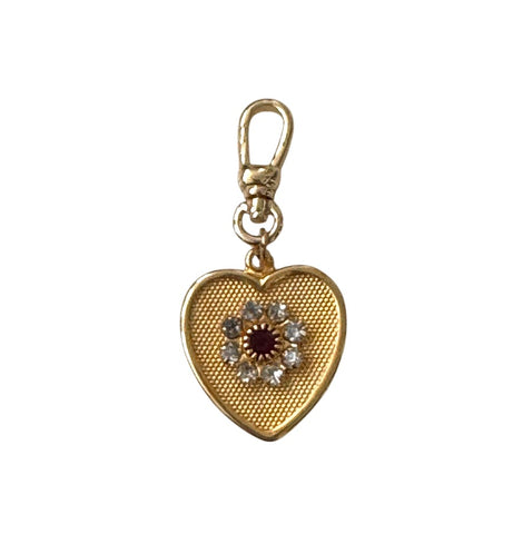 Vintage Textured Heart Charm