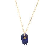 Malachite or Lapis Hamsa Necklace