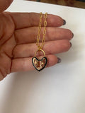 Enamel and Gold Heart Necklace - Bettina H. Designs