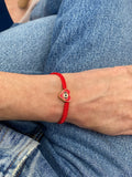 Red Adjustable Evil Eye Heart Bracelet - Bettina H. Designs