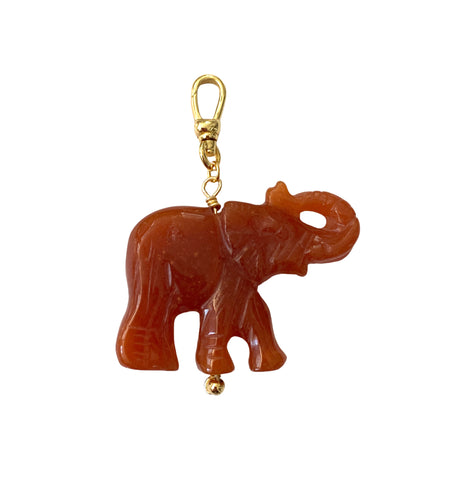 Vintage Style Large Focal Carnelian Elephant Pendant - Bettina H. Designs