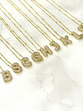 Pave Balloon Letter Necklace