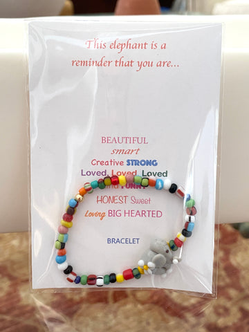 This Elephant is a Reminder That...Beaded Bracelet - Bettina H. Designs