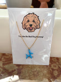 You Are The Best Dog Mom Necklace in Gold or Blue - Bettina H. Designs
