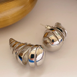 Tear Drop Swirl Earrings in Silver or Gold - Bettina H. Designs