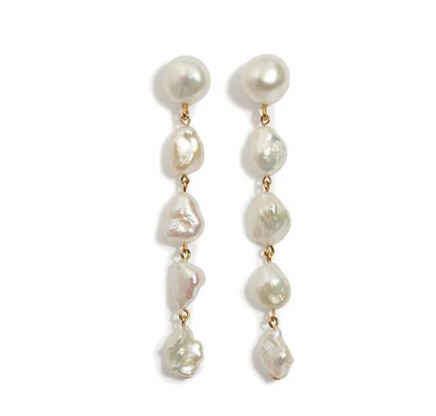 Lana Linear Pearl Earrings - Bettina H. Designs