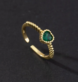 First Love Ring in Sapphire or Emerald - Bettina H. Designs