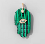 Malachite or Lapis Hamsa Necklace