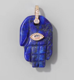 Malachite or Lapis Hamsa Necklace