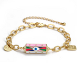 Lakshmi Gold Link Evil Eye Bracelet