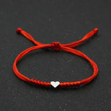 Red String Heart Bracelet in Red or Pink - Bettina H. Designs