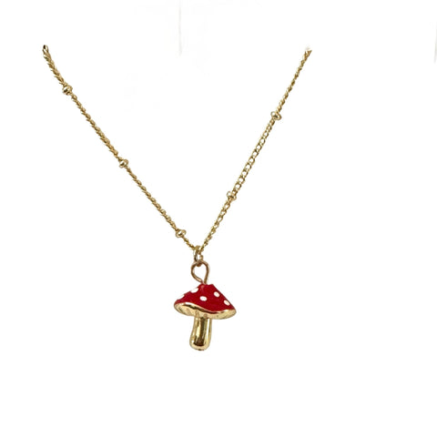 Amanita Classic Mini Mushroom Necklace - Bettina H. Designs