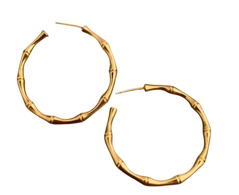 Bamboo Hoop Earrings - Bettina H. Designs