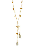 Bettina Beaded Pearl Lariat - Bettina H. Designs