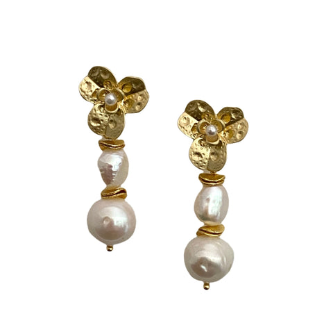 Blossoming Pearl Earrings - Bettina H. Designs