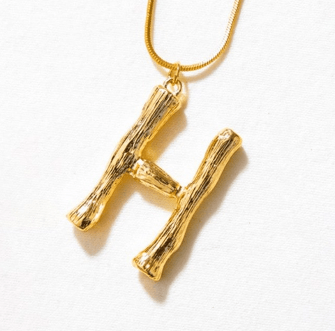 Caline Bamboo Initial - Charm Only Chain Not Included - Bettina H. Designs