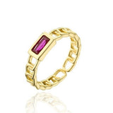 Chain of Command Ring in Pink Sapphire - Bettina H. Designs