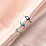 Chance White Enamel Evil Eye Ring - Bettina H. Designs