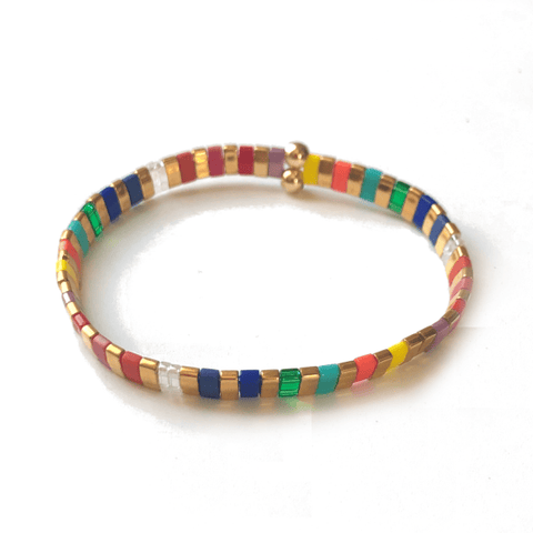 Colorful Whirl Tila Bracelet - Bettina H. Designs