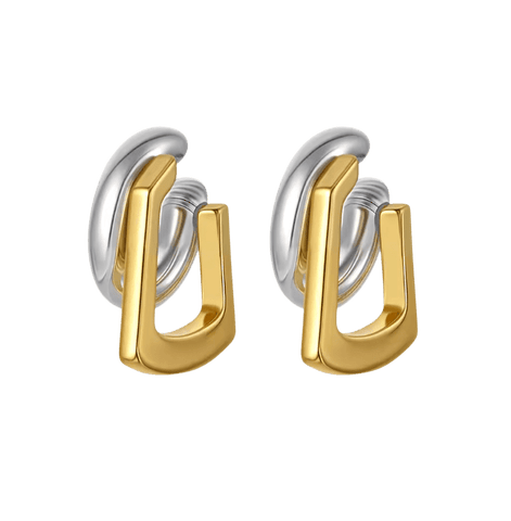 Duet Mixed Metal Earrings - Bettina H. Designs