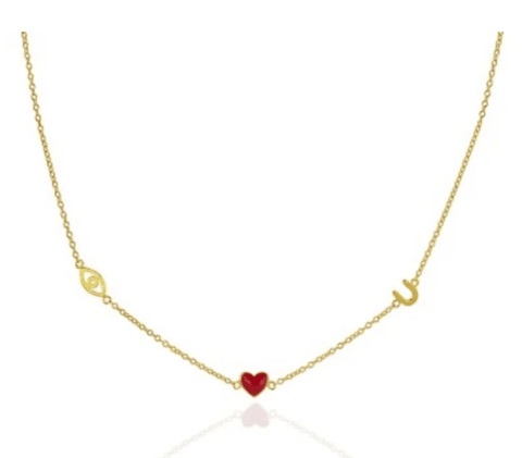 Eye, Heart, Horseshoe (I Love You) Necklace - Bettina H. Designs