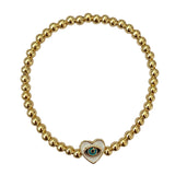 Freddie Nazar Evil Eye Beaded Heart Bracelet (turquoise or white) - Bettina H. Designs