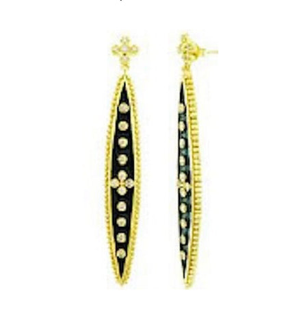FREIDA ROTHMAN BELARGO BLACK ENAMEL EARRINGS - Bettina H. Designs