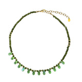 Green Delicate Drop Necklace - Bettina H. Designs