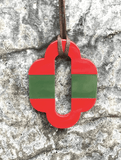 Horn Pendant in Red and Green Striped - Bettina H. Designs