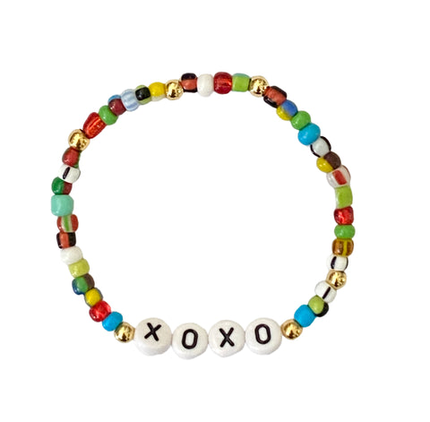 Beaded XOXO Bracelet - Bettina H. Designs