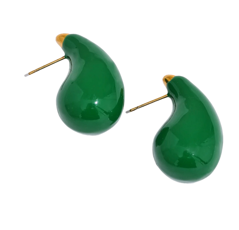Water Drop Green Earrings - Bettina H. Designs