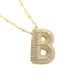 Pave Balloon Letter Necklace