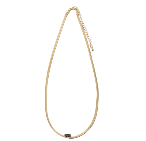 Snake Chain with Smokey or Clear Gem