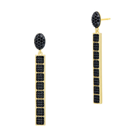 INDUSTRIAL FINISH COBBLESTONE LINEAR DROP EARRINGS - Bettina H. Designs
