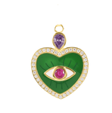 Juniper Evil Eye Heart Charm - Bettina H. Designs