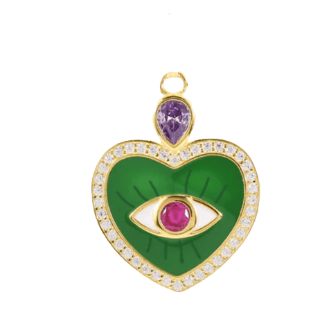 Juniper Evil Eye Heart Charm - Bettina H. Designs