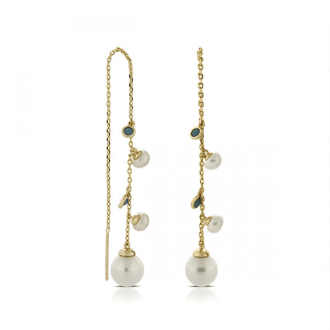 Kirana Pearl Threader Earrings - Bettina H. Designs