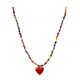 Love You Beaded Glass Heart Necklace - Bettina H. Designs