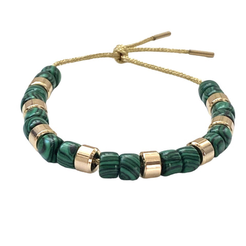 Malachite and Gold Forte Bracelet - Bettina H. Designs