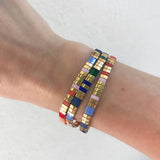 Multi - Color Gold Tila Bracelet - Bettina H. Designs