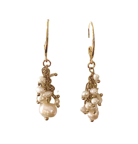 Ollie Pearl Cluster Drop Earrings - Bettina H. Designs