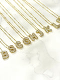 Pave Balloon Letter Necklace - Bettina H. Designs