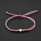 Red String Heart Bracelet in Red or Pink - Bettina H. Designs