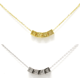 Sliding Love Letter Blocks Necklace in Silver or Gold Plated - Bettina H. Designs