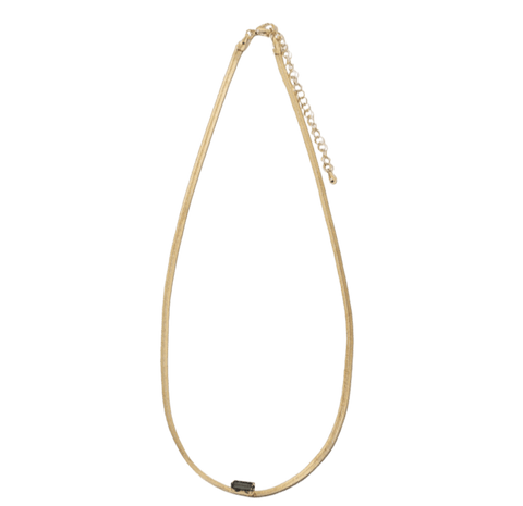 Snake Chain with Smokey or Clear Gem - Bettina H. Designs