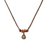 The Delicate Turquoise Cord Necklace - Bettina H. Designs
