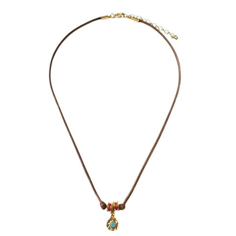 The Delicate Turquoise Cord Necklace - Bettina H. Designs