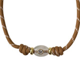 The Knotted Brown Cord Moonstone Necklace - Bettina H. Designs