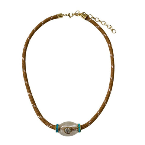 The Muse Moonstone Turquoise Cord Necklace - Bettina H. Designs