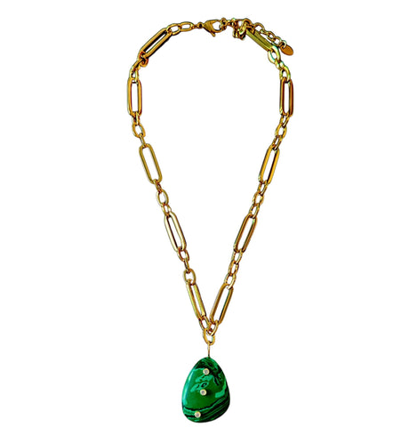 Triluxe Malachite Statement Necklace - Bettina H. Designs